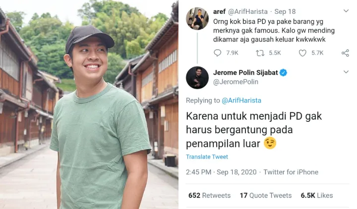 Nggak PD ke Luar Tanpa Barang Bermerek, Warganet ini Ditanggapi Langsung Reza Arap & Jerome Polin 3