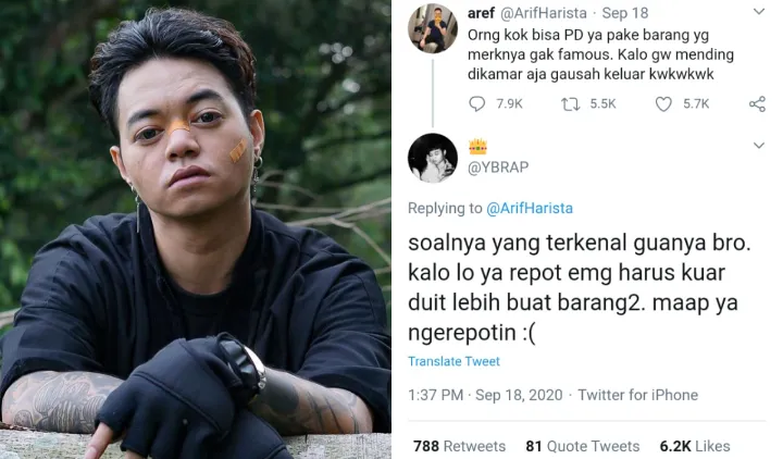 Nggak PD ke Luar Tanpa Barang Bermerek, Warganet ini Ditanggapi Langsung Reza Arap & Jerome Polin 4