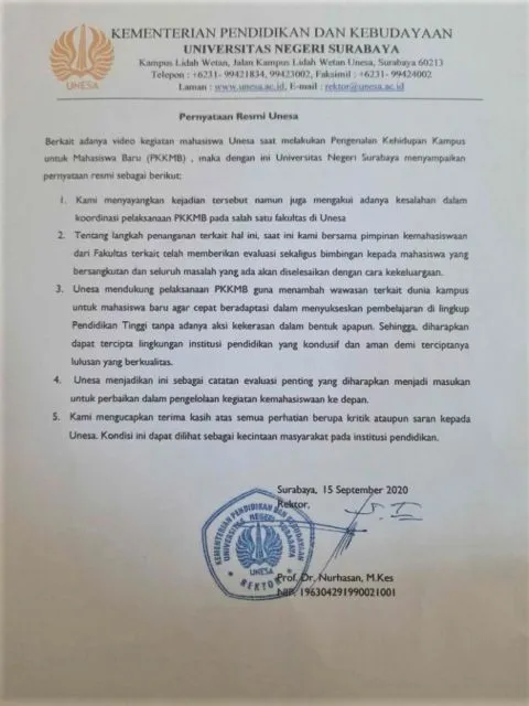 Ospek Online Unesa Viral Usai Senior Membentak-bentaki Maba. Ternyata Mental 'Sok Senior' Susah Dihilangkan 3