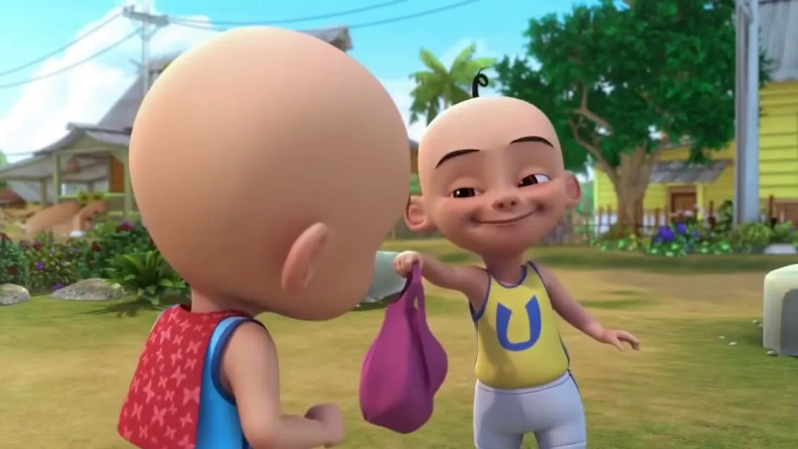 Menguak Misteri Bocah Berbaju Pink di Samping Upin-Upin. Dugaan Warganet sih Masih Saudaraan 6