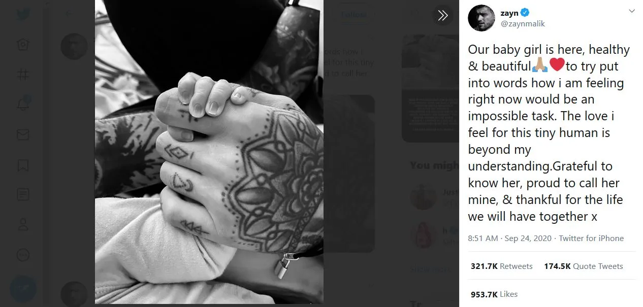 Selamat! Zayn Malik dan Gigi Hadid Akhirnya Sambut Kelahiran Bayi Perempuan Mereka 2