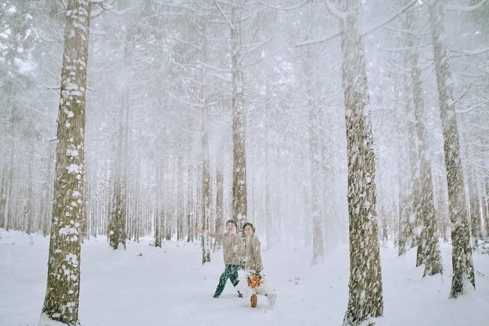 8 Ide Pre-wedding ala Korea di Alam Terbuka. Romantisnya Berpose Cantik di Taman Bunga! 16
