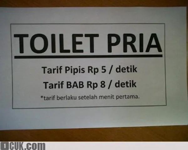 10 Aturan Nyeleneh tentang Tarif Penggunaan WC Umum. Ribet Banget, Udah Kayak Aturan Pemerintah~ 15