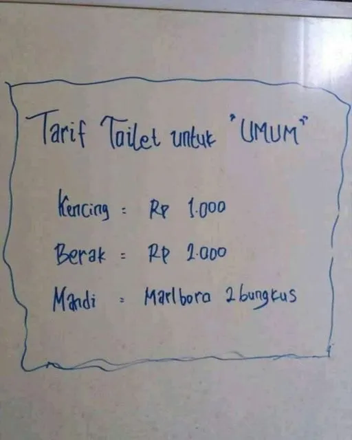 10 Aturan Nyeleneh tentang Tarif Penggunaan WC Umum. Ribet Banget, Udah Kayak Aturan Pemerintah~ 11