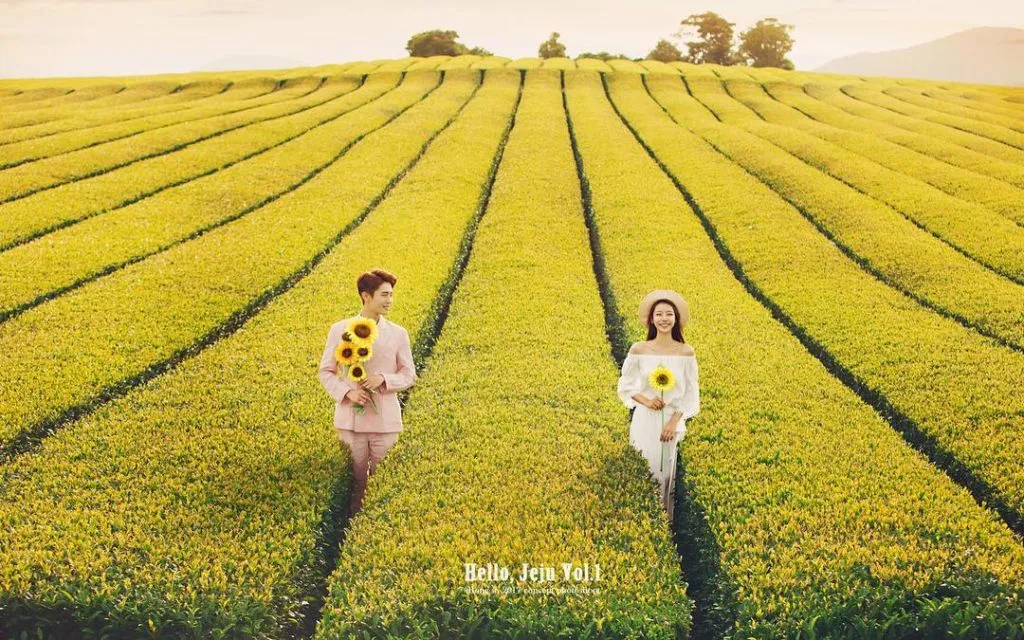 8 Ide Pre-wedding ala Korea di Alam Terbuka. Romantisnya Berpose Cantik di Taman Bunga! 10