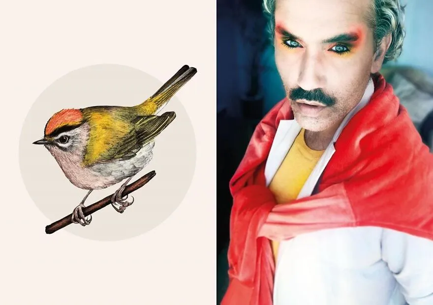 Pria Ini Mendadak Viral Karena Berdandan Mirip Seperti Burung-Burung di Lukisannya. Keren! 12