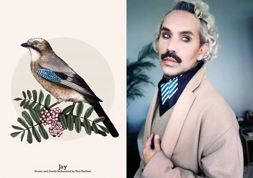 Pria Ini Mendadak Viral Karena Berdandan Mirip Seperti Burung-Burung di Lukisannya. Keren! 16