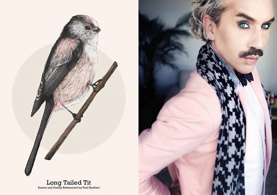 Pria Ini Mendadak Viral Karena Berdandan Mirip Seperti Burung-Burung di Lukisannya. Keren! 13