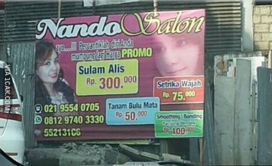 Serba-serbi Potret Kekonyolan Spanduk Salon Warga +62. Bacanya Mesti Berulang Kali, biar Paham~ 14