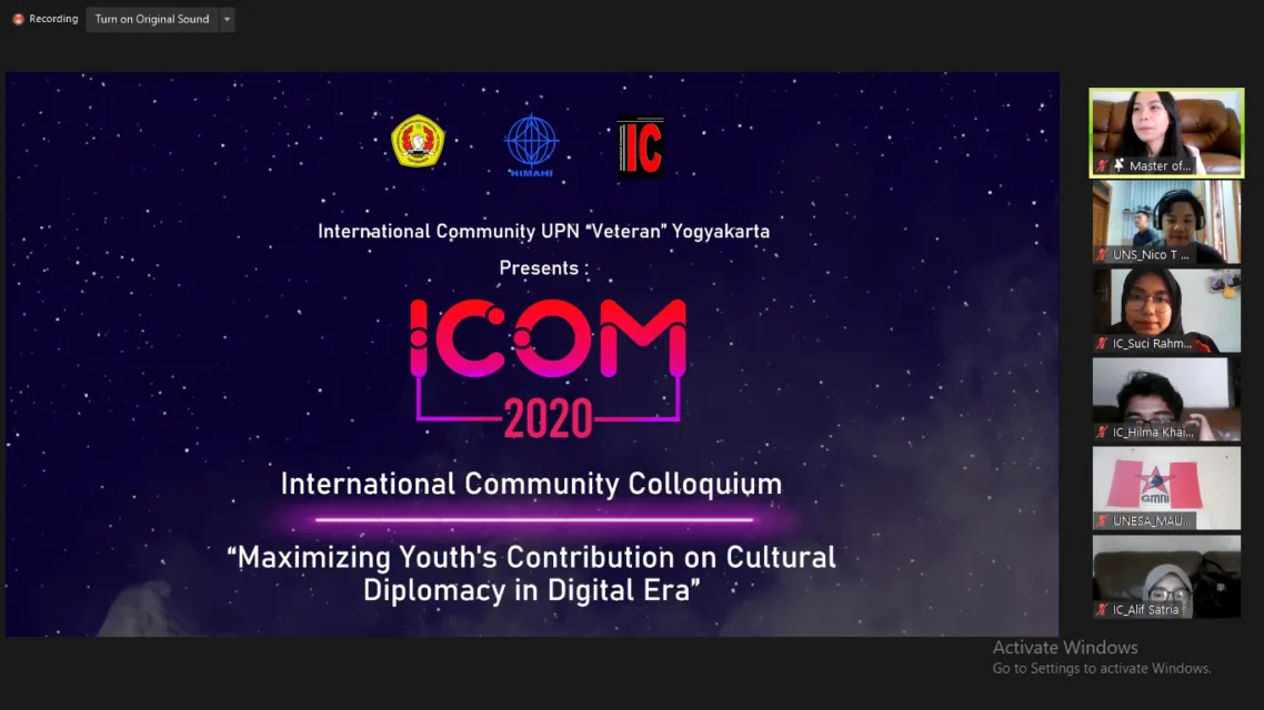 KSM International Community UPN “Veteran” Yogyakarta Sukses Gelar Seminar Nasional ICOM 2020 1