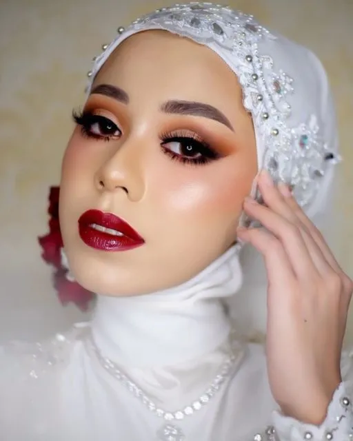 13 Aplikasi Lipstik Merah pada Make-up Pernikahan. Tampil Standout Bisa kok Tetap Elegan~ 20