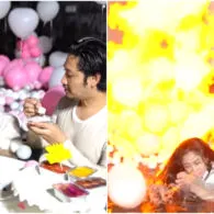 Dewi Perssik Rayakan Ulang Tahun Suami di Kolam Renang Penuh Balon. Malah Meledak Akibat Lilin!