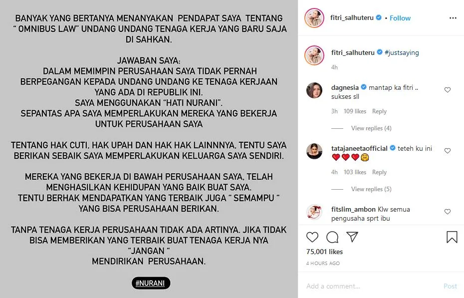 Ditanya Soal UU Cipta Kerja, Fitri Salhuteru: dalam Memimpin Perusahaan Saya Menggunakan Hati Nurani 3