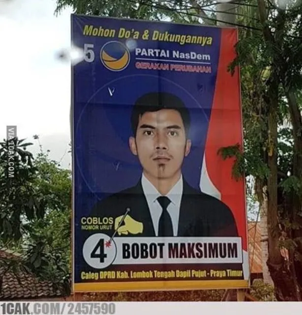 Tanpa Bermaksud Promo, 11 Nama Caleg ini Benar-Benar Kocak. Siasat Menarik Perhatian nih Pasti~ 15