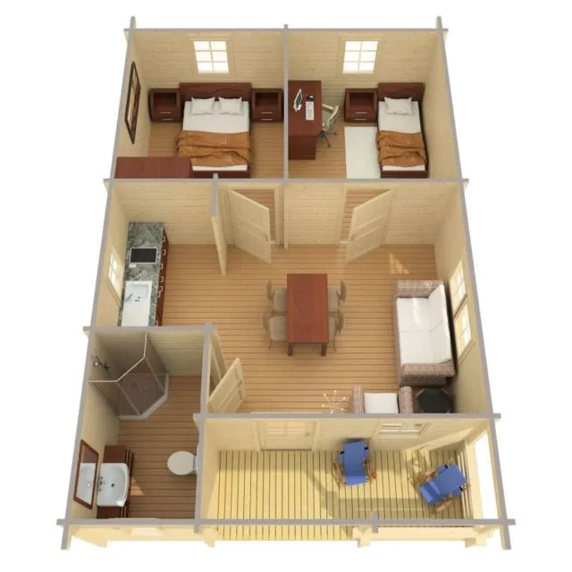 6 Desain Rumah Type 45 untuk Lajang atau yang Sudah Punya Anak. Pakai Kolam Renang Juga Bisa 11