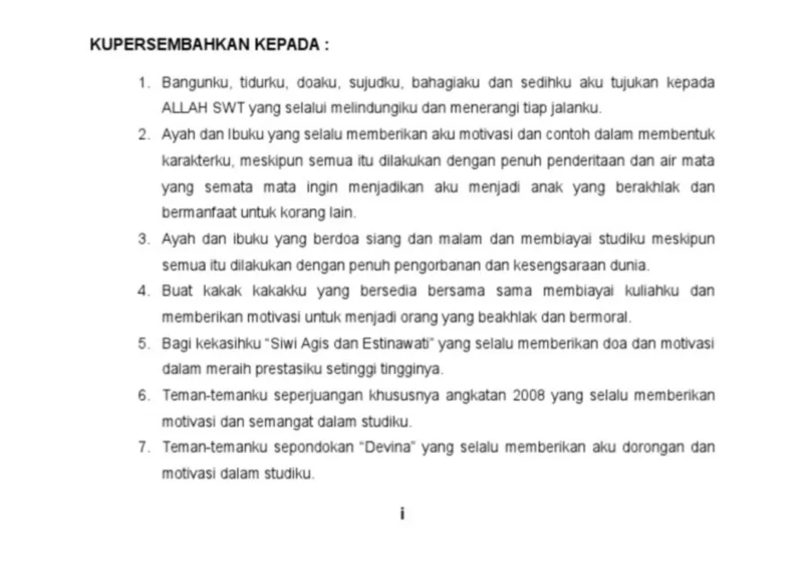 Halaman Persembahan Skripsi Adalah Saksi Bisu Perjuangan dan Kisah Cinta yang Kandas. Setuju? 5