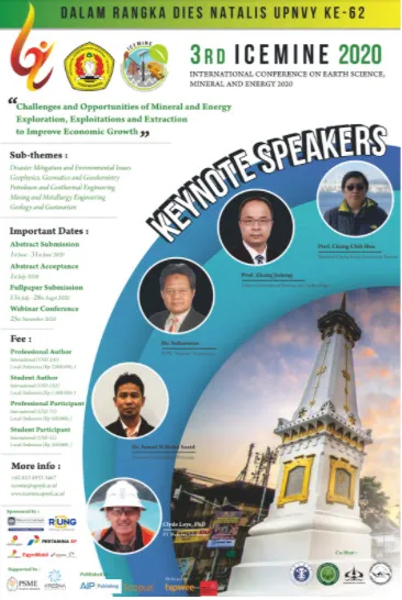 ICEMINE 2020: Kesempatan Emas Dosen Menembus Publikasi Internasional Melalui Seminar Mineral dan Energi 1