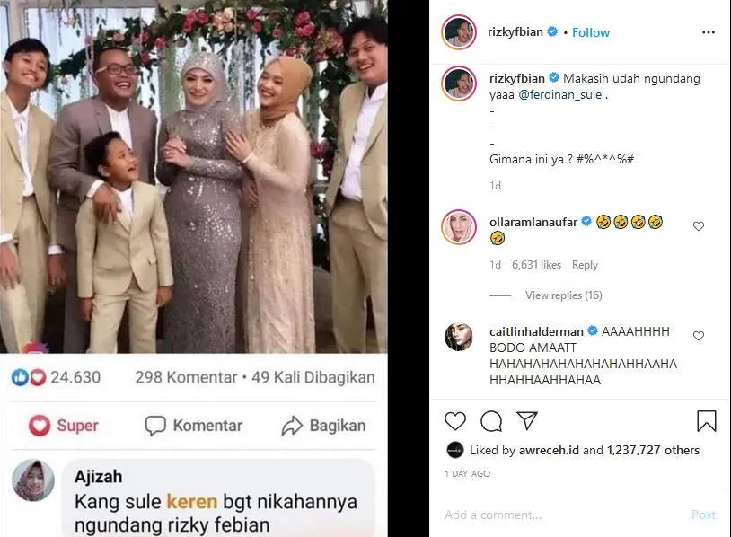Kocak Abis! Hadir dan Nyanyi di Pernikahan Sule, Rizky Febian: Terima Kasih Sudah Mengundang 2