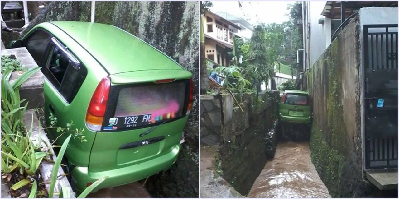 11 Potret Kendaraan Nyangkut di Tempat yang Nggak Semestinya. Kenapa Bisa Sampai Kayak Gitu, ya? 20