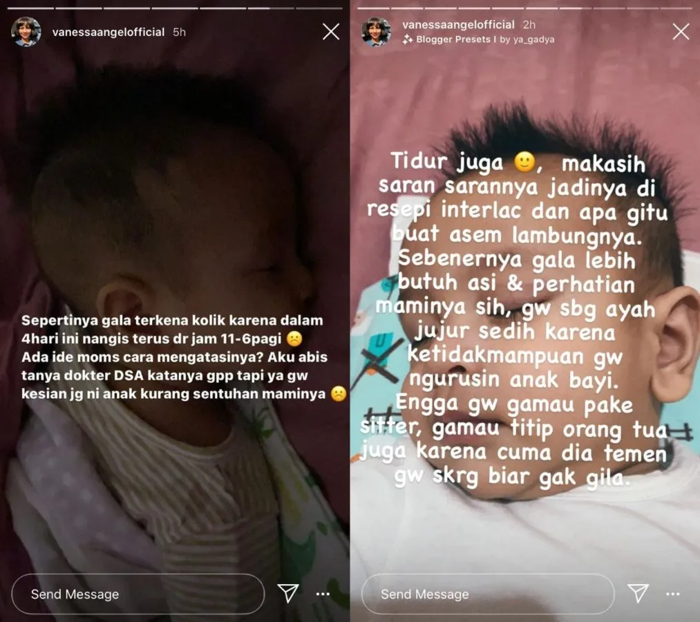 Tak Kuasa Lihat Anak Terus Menangis bahkan sampai 7 Jam, Suami Vanessa: Gala Butuh Sentuhan Maminya 2