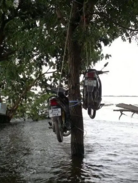 11 Potret Mitigasi Bencana Paling Lawak Saat Banjir Melanda. Gambaran Orang Kelewat Santai nih 18