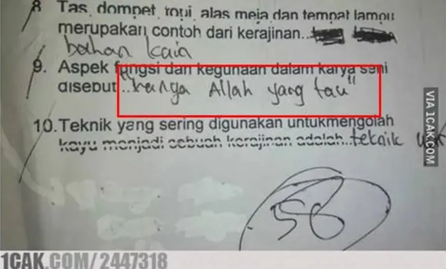 11 Jawaban Ngaco Bocah Kecil di Lembar Ujian. Ini Kira-Kira Dulu Emaknya Ngidam Apa sih? :D 12