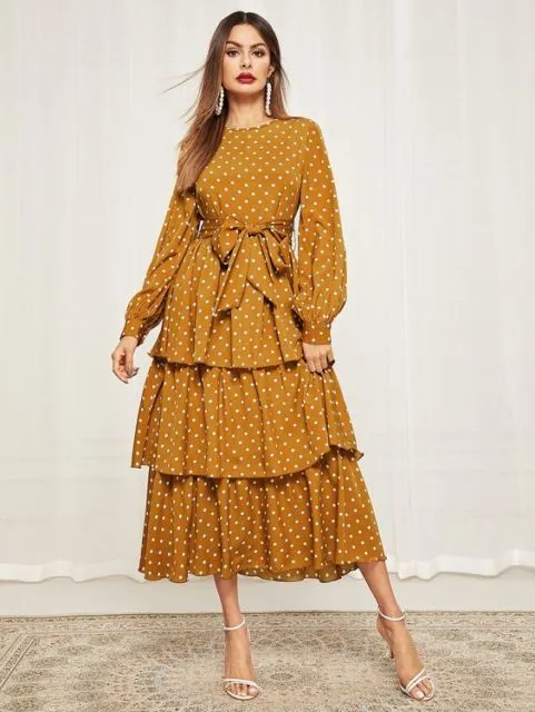 9 Model Ruffle Dress Aneka Warna Buat ke Kondangan. Siap Tampil Beda Nih! 14