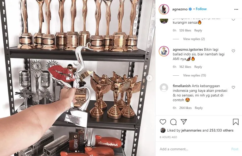 Sukses Kantongi 194 Penghargaan, Agnez Mo Ungkap Rasa Senang meski Sebenarnya Piala Bukan Tujuan 2