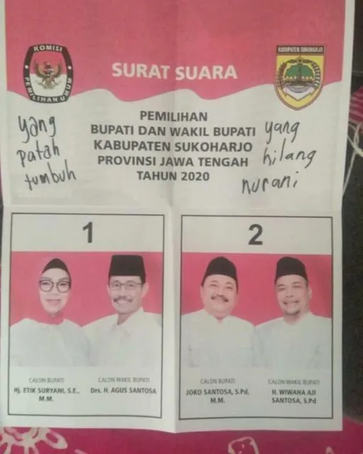 11 Potret Kertas Suara ini Bukti Bahwa Publik Udah Jengah dengan Pilkada di Tengah Pandemi. Hash~ 17