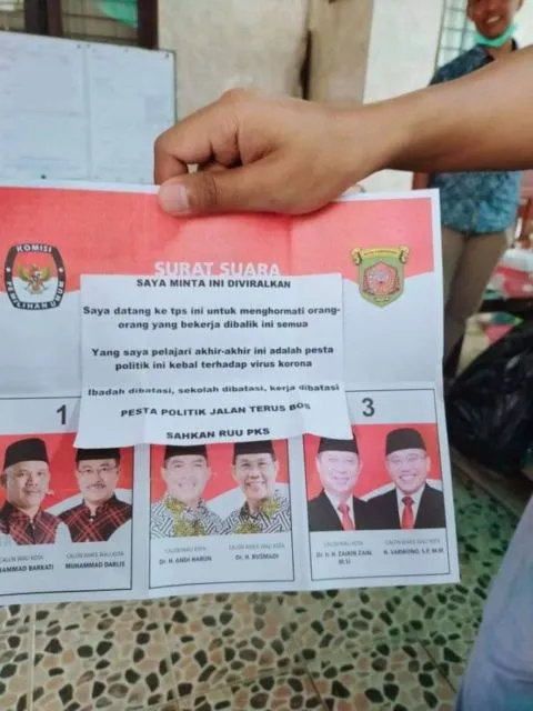 11 Potret Kertas Suara ini Bukti Bahwa Publik Udah Jengah dengan Pilkada di Tengah Pandemi. Hash~ 15