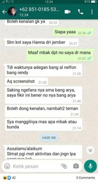 Dikira Nomor Telepon Aldebaran, Warganet ini Diserbu Chat dari para Fans Sinetron Ikatan Cinta :D 4