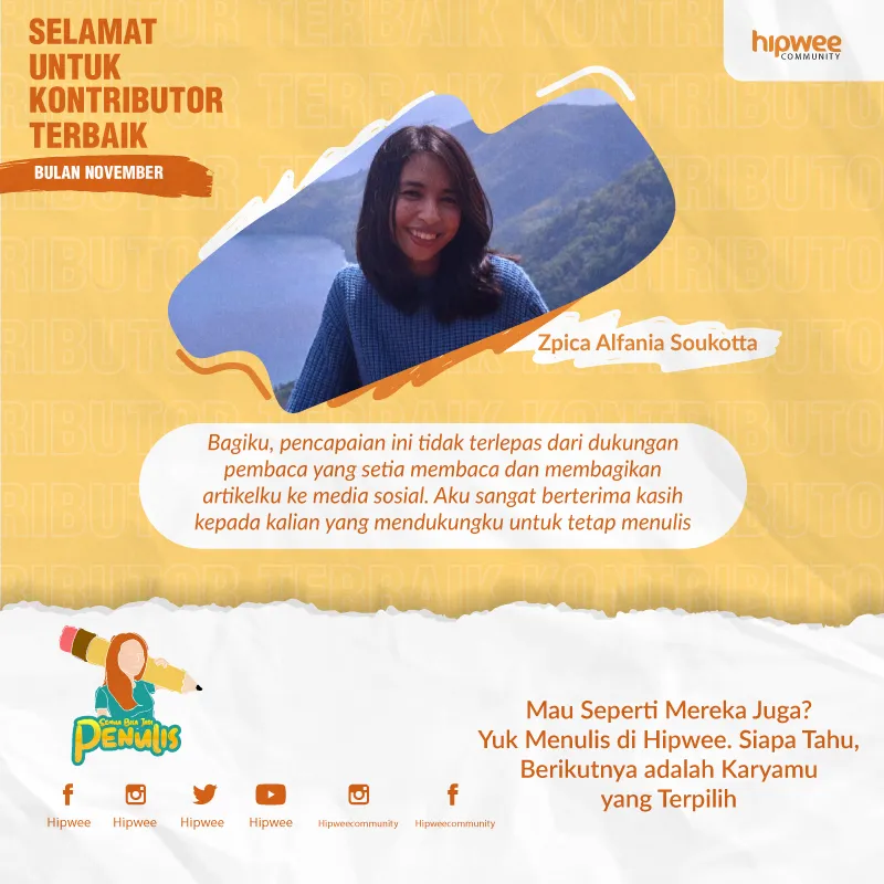 Kenalan sama 3 Kontributor Terbaik November 2020. Ada yang Menulis untuk Meringankan Beban Pikiran! 6