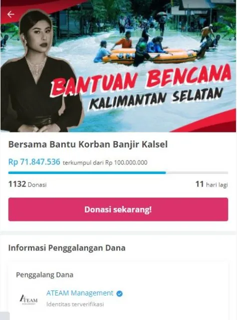 Peduli Korban Bencana Alam, 9 Seleb Gagas Penggalangan Donasi. Terkumpul hingga Miliaran Rupiah! 18