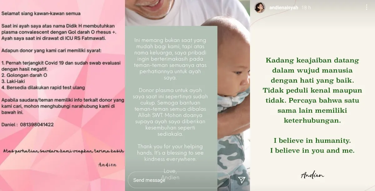 Sempat Umumkan Cari Donor Plasma Darah, Andien Berdoa Semoga sang Ayah Diberi Kekuatan di ICU 2