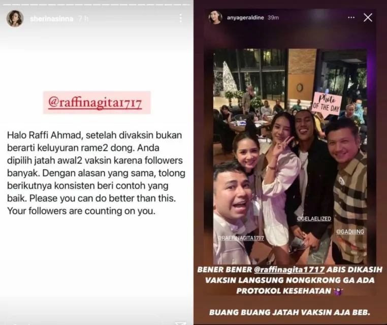 Keluyuran Setelah Divaksin, Sherina Tegur Raffi Ahmad: Tolong Berikutnya Konsisten Beri Contoh Baik 2