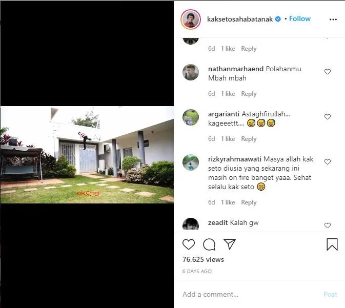 Kak Seto Parkour Naik Atap Rumah, Warganet Takjub: Masih Energik dan Lincah, ya Bund 2