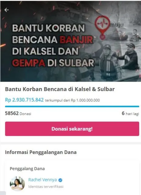 Peduli Korban Bencana Alam, 9 Seleb Gagas Penggalangan Donasi. Terkumpul hingga Miliaran Rupiah! 12