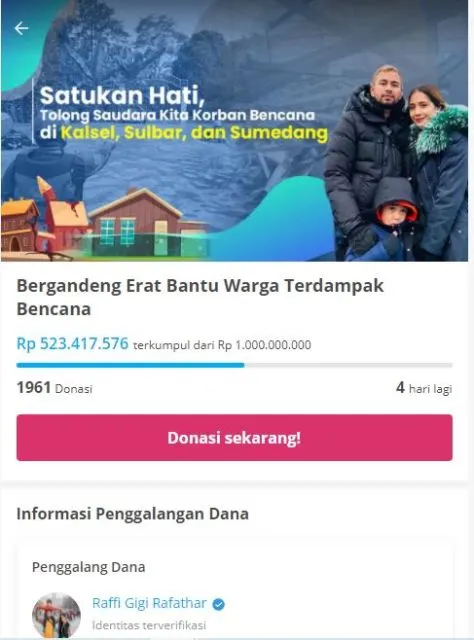 Peduli Korban Bencana Alam, 9 Seleb Gagas Penggalangan Donasi. Terkumpul hingga Miliaran Rupiah! 10