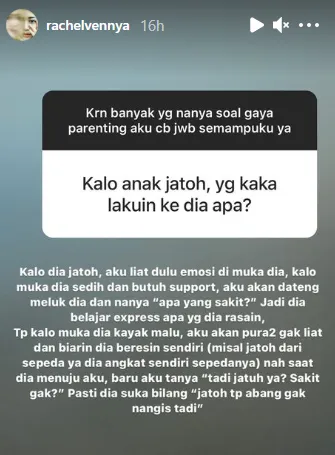 Penuhi Permintaan Warganet, Rachel Vennya Jawab Serba-serbi Parenting di IG Story. Ini Detailnya! 10