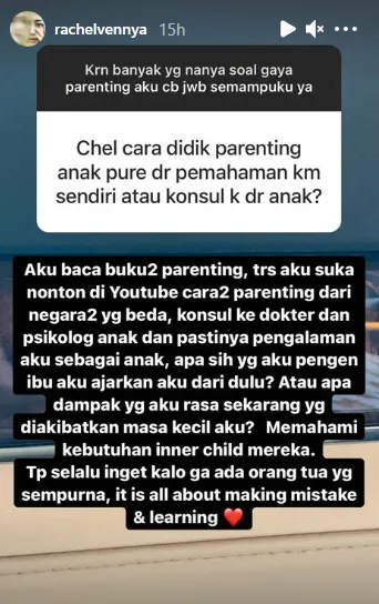 Penuhi Permintaan Warganet, Rachel Vennya Jawab Serba-serbi Parenting di IG Story. Ini Detailnya! 12