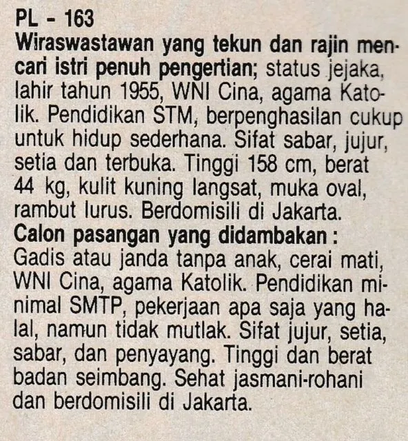 Sebelum Ngetren Aplikasi Kencan, Iklan Biro Jodoh Koran ini Bukti Perjuangan Cinta Orang Zaman Dulu 4