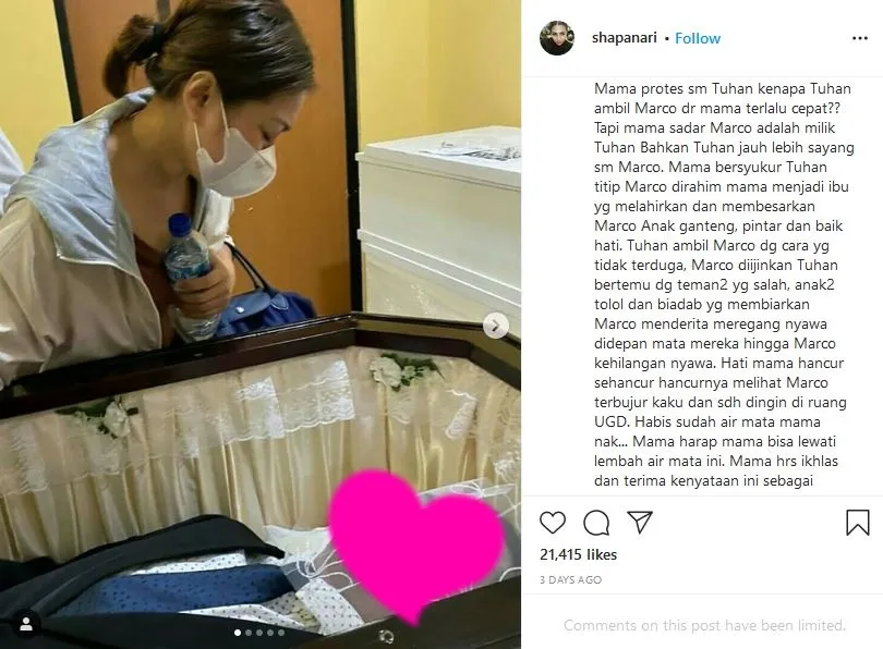 Mencoba Ikhlas atas Kepergian Marco Panari, Angela Gilsha: Sekarang Adikku Sudah Jadi Abu 2