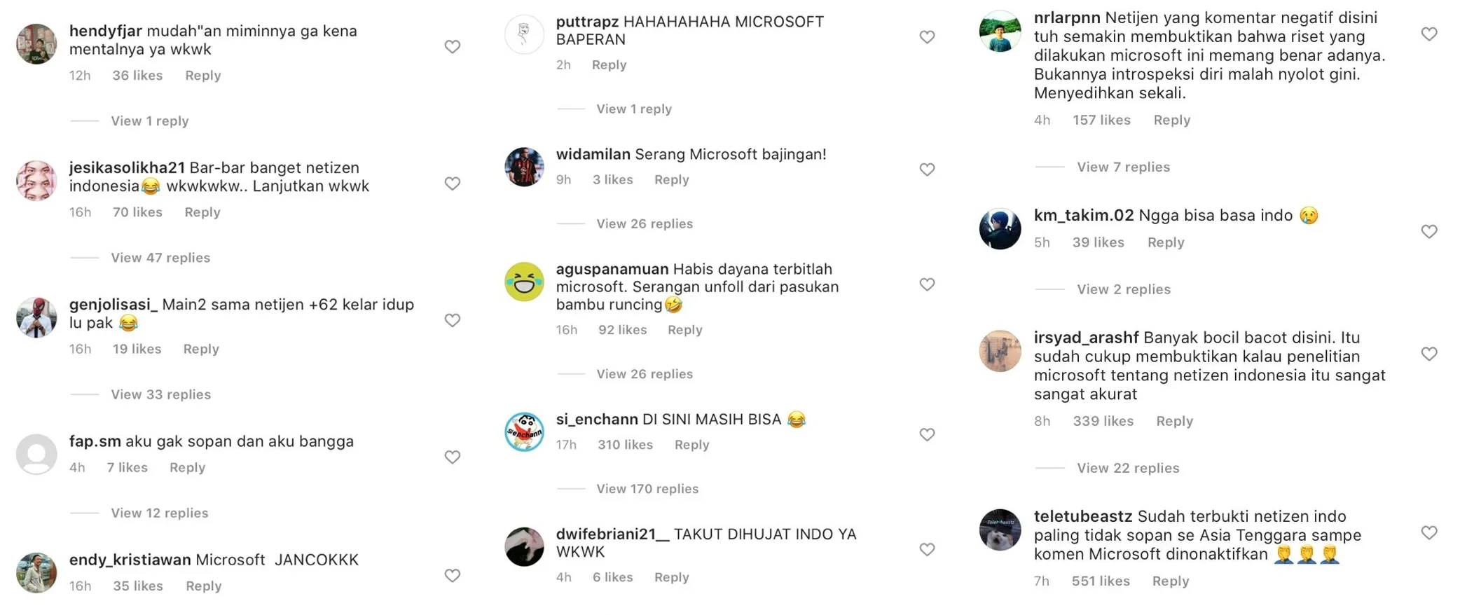 Warganet Indonesia Disebut Paling Nggak Sopan, Akun Microsoft Diserang. Sampai Tutup Komentar! 4