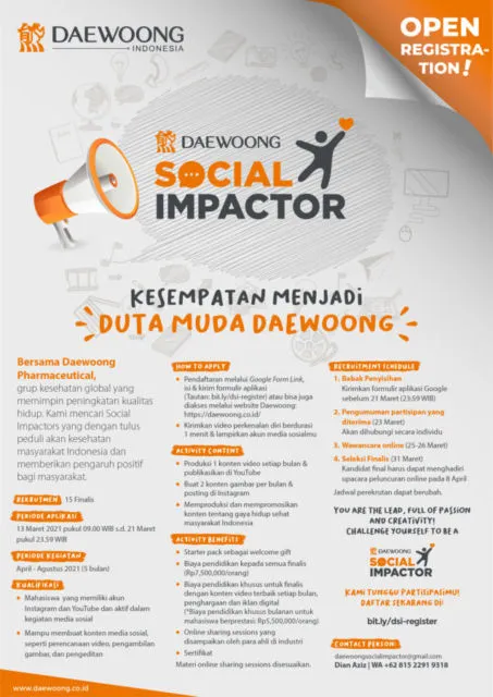 Daewoong Pharmaceutical Ingin Rekrut Mahasiswa Indonesia Jadi Duta Perusahaan Lewat Program 'Daewoong Social Impactor' 2