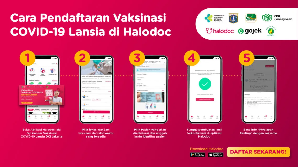 Halodoc Bersama Gojek Hadirkan Pos Pelayanan Vaksinasi Covid-19 Berbasis Drive Thru di Komplek Kemayoran Jakarta 6
