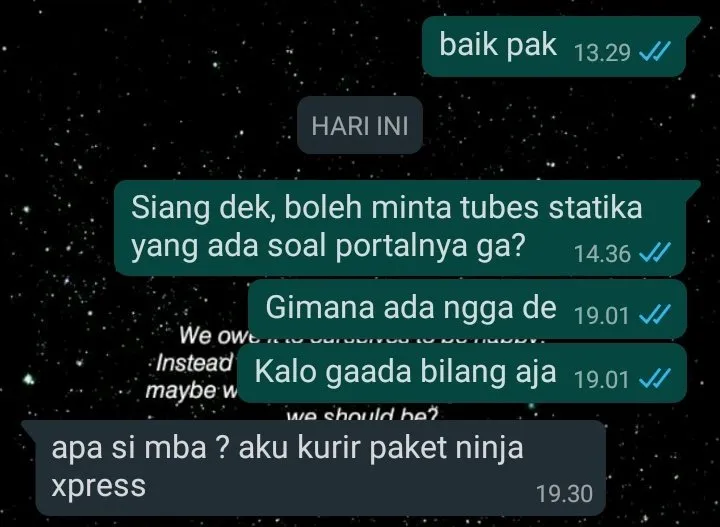 11 Deretan Chat Kocak Kurir Paket dan Penerimanya ini Bakal Bikin Kamu Senyum-Senyum Sendiri~ :D 13