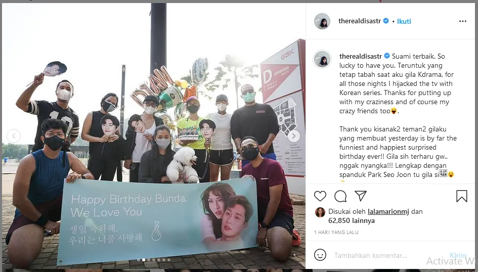 Sumringahnya Dian Sastro Saat Dapat Kejutan Ulang Tahun. Ternyata Idolakan Sosok Park Seo Joon! 2