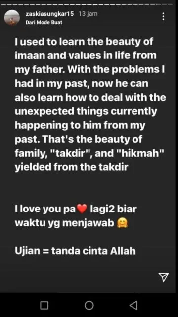 Sang Ayah Didakwa Kasus Korupsi, Zaskia Sungkar Beri Dukungan: Ujian adalah Tanda Cinta dari Allah 2