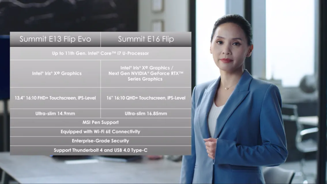MSI Global Perkenalkan Dua Laptop Profesional Bisnis Terbaru, Summit E13 Flip Evo dan Summit E16 Flip 5