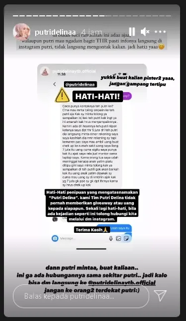 Namanya Dicatut atas Kasus Penipuan, Putri Delina Minta Publik Lebih Berhati-hati 2